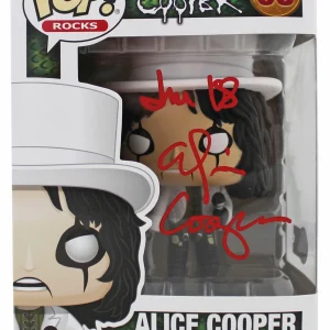 Alice Cooper "I'm 18" Signed Funko Pop Vinyl Figure #68 w/ Red Sig BAS Witnessed