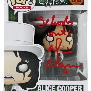 Alice Cooper "Schools Out" Signed Funko Pop Vinyl Figure #68 w/ Red Sig BAS Wit