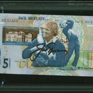 Jack Nicklaus Authentic Signed 5 Pound Royal Bank of Scotland Note PSA Slabbed