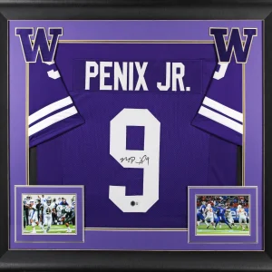 Washington Michael Penix Jr. Signed Purple Pro Style Framed Jersey BAS Witnessed