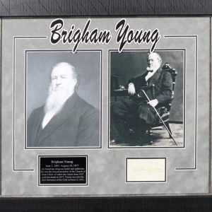 Brigham Young Authentic Signed & Framed 2x3.65 Cut Signature BAS #AD40972