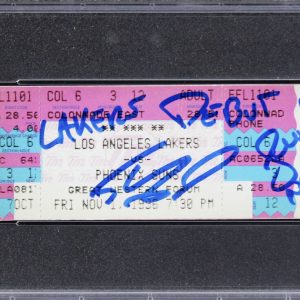 Shaquille O'Neal & Steve Nash Signed 11/1/96 Full Ticket Stub Auto 10 PSA Slab 2