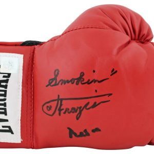 Muhammad Ali & Joe Frazier Signed Red Everlast Boxing Glove PSA/DNA #7A02073
