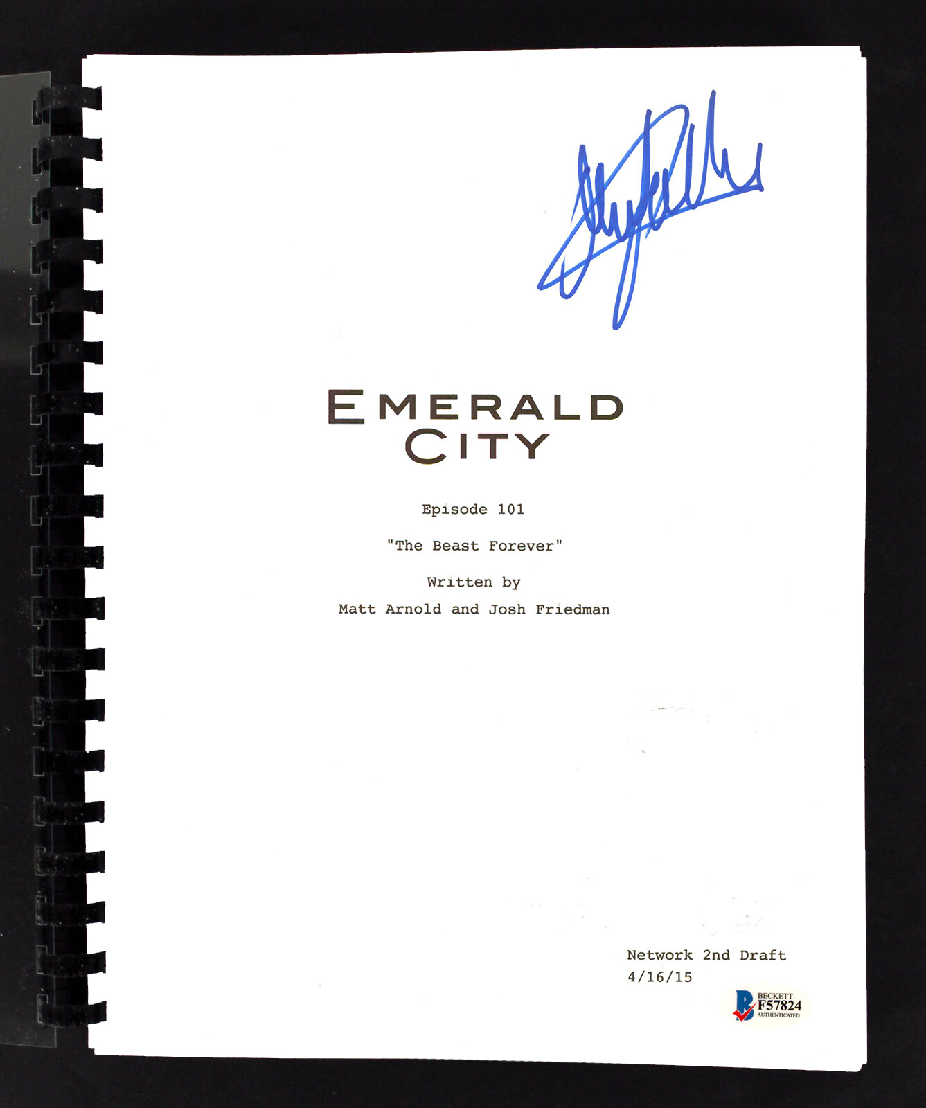 Oliver Jackson-Cohen Signed Emerald City Episode 101 Tv Script BAS # ...
