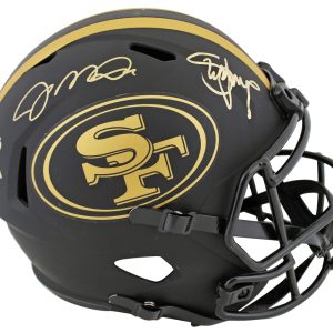 49ers (3) Purdy, Montana & Young Signed Eclipse F/S Speed Rep Helmet BAS & Fan