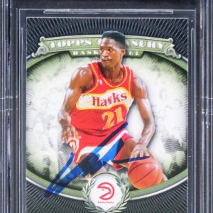 Hawks Dominique Wilkins Signed 2008 Topps Treasury #100 Card Auto 10 BAS Slabbed