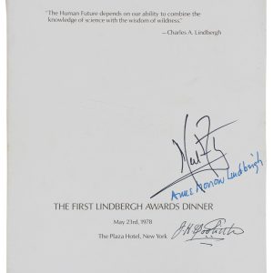 Neil Armstrong, James Doolittle & Anne Morrow Lindbergh Signed Program BAS LOA