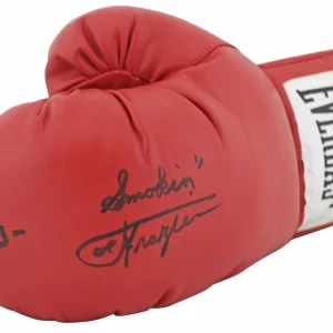 Muhammad Ali & Joe Frazier Signed Red Everlast Boxing Glove PSA/DNA #7A05939