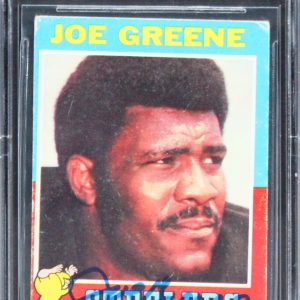Steelers Joe Greene "HOF 87" Signed 1971 Topps #245 Rookie Card Auto 10 BAS Slab
