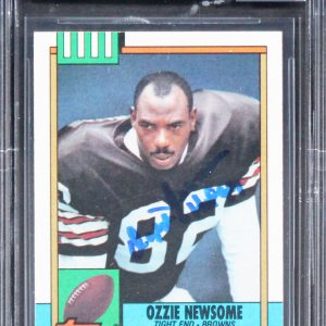 Browns Ozzie Newsome "HOF 99" Signed 1990 Topps #168 Card Auto 10! BAS Slabbed