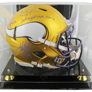 (3) Moss, Carter & Peterson Signed Flash F/S Speed Proline Helmet W/ Case BAS W