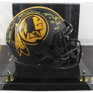 WFT Williams, Rypien & Riggins Signed Eclipse F/S Speed Rep Helmet W/ Case BAS W
