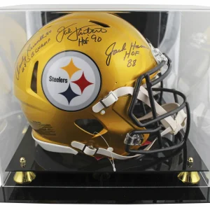 (3) Lambert, Ham & Russell Signed Flash F/S Speed Proline Helmet W/ Case BAS Wit