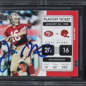 49ers Joe Montana 2021 Panini Contenders PT #9 Card Auto Graded 10! BAS Slabbed