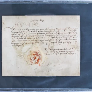 King Henry VIII Authentic Signed 5.75x7.5 1514 Pay Order Document BAS Slabbed