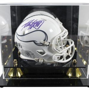Vikings Adrian Peterson Signed STS III Speed Mini Helmet W/ Case BAS Witnessed