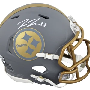 Steelers Pat Freiermuth Authentic Signed Slate Speed Mini Helmet BAS Witnessed