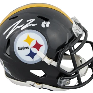 Steelers Pat Freiermuth Signed Speed Mini Helmet w/ Silver Sig BAS Witnessed