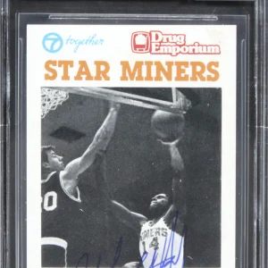 Nate Archibald Authentic Signed 1989 Utep #1 Card Auto Graded 10! BAS Slabbed