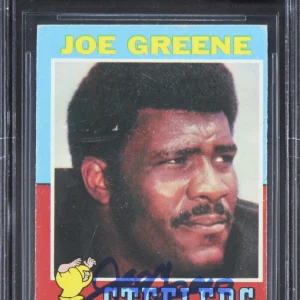 Steelers Joe Greene Authentic Signed 1971 Topps #245 Card Auto 10 BAS Slab 8