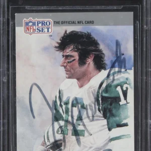 Jets Joe Namath Signed 1990 Pro Set SB MVPS #3 Card NM-MT 8.5 Auto 8 BAS Slabbed
