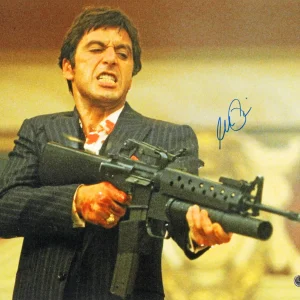 Al Pacino Scarface Authentic Signed 16x20 Horizontal Shooting Photo BAS 2