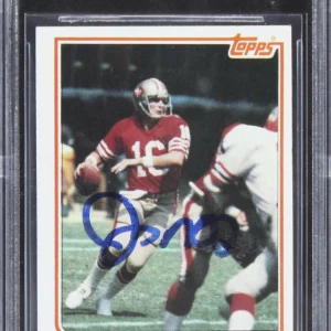49ers Joe Montana Authentic Signed 1982 Topps #489 Card BAS Slabbed 2
