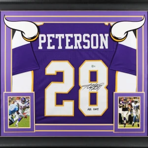Adrian Peterson "All Day" Signed Purple Pro Style Framed Jersey BAS Witnessed