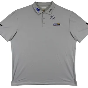 John Daly Authentic Signed Match Worn Grey Polo Shirt BAS #BK84753