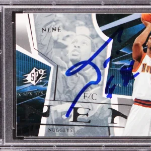Nuggets Nene Hilario Authentic Signed 2003 SPX #16 Rookie Card PSA/DNA Slabbed