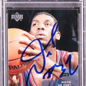 Nuggets Nene Hilario Authentic Signed 2002 Upper Deck #201 Rookie Card PSA Slab