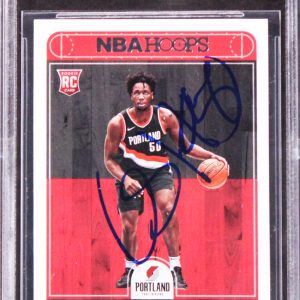 Blazers Caleb Swanigan Authentic Signed 2017 Hoops #276 Rookie Card BAS Slabbed