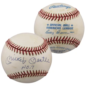 Yankees Mickey Mantle "No. 7" Authentic Signed OAL Baseball UDA #UDM18621