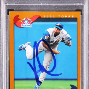 Blue Jays Vernon Wells Authentic Signed 2002 Topps #463 Card PSA/DNA Slabbed