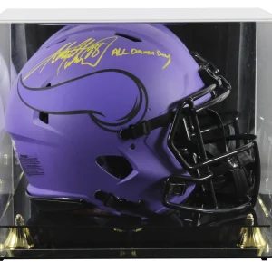Adrian Peterson "All Damn Day" Signed Rave F/S Speed Proline Helmet W/ Case BAS