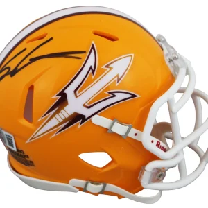 Arizona State Sam Leavitt Authentic Signed Gold Speed Mini Helmet BAS Witnessed