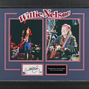 Willie Nelson Authentic Signed 3x5 Index Card Framed Display BAS #BL98280