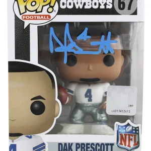 Cowboys Dak Prescott Authentic Signed #67 Funko Pop Vinyl Figure BAS Witnessed
