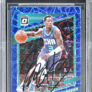 Hornets Terry Rozier III Signed 2021 Donruss Optic Blue Vel #22 Card BAS Slabbed