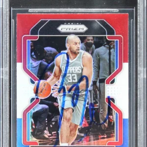 Clippers Nicolas Batum Signed 2021 Panini Prizm RWB #200 Card BAS Slabbed