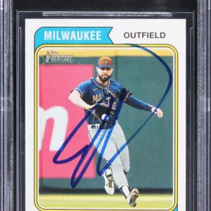 Brewers Jesse Winkler Authentic Signed 2023 Topps Heritage #389 Card BAS Slabbed