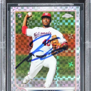 Nats Josiah Gray Signed 2022 Topps Chrome X-Fractors #160 Rookie Card BAS Slab
