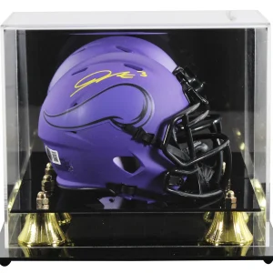 Vikings Jordan Addison Signed Rave Speed Mini Helmet W/ Case BAS Witnessed