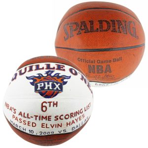 Shaquille O'Neal Game Used Basketball Reaching 6th On NBA Career Scoring List