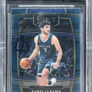 Grizzlies Santi Aldama Signed 2021 Select B #64 Rookie Card Auto 10! BAS Slabbed