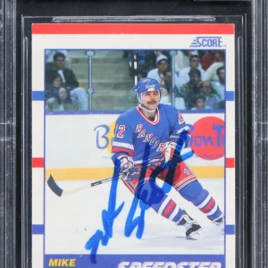 Rangers Mike Gartner Signed 1990 Score #333 Card Auto Gem Mint 10! BAS Slabbed