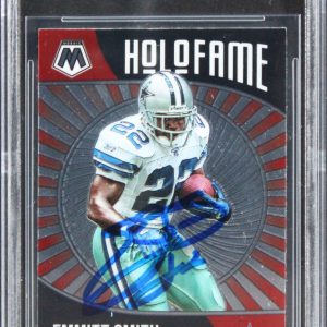 Cowboys Emmitt Smith Signed 2021 Panini Mosaic Holofame #7 Card BAS Slabbed