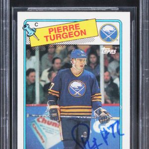 Sabres Pierre Turgeon Authentic Signed 1988 Topps #194 Card BAS Slabbed
