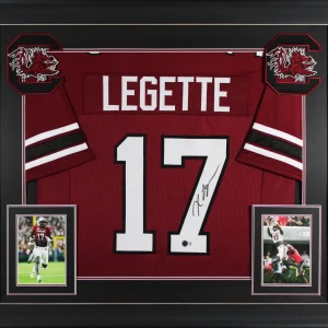 South Carolina Xavier Legette Signed Maroon Pro Style Framed Jersey BAS Wit 2