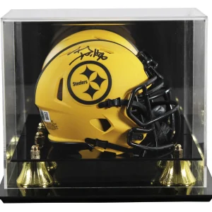 Steelers T.J. Watt Authentic Signed Rave Speed Mini Helmet W/ Case BAS Witnessed